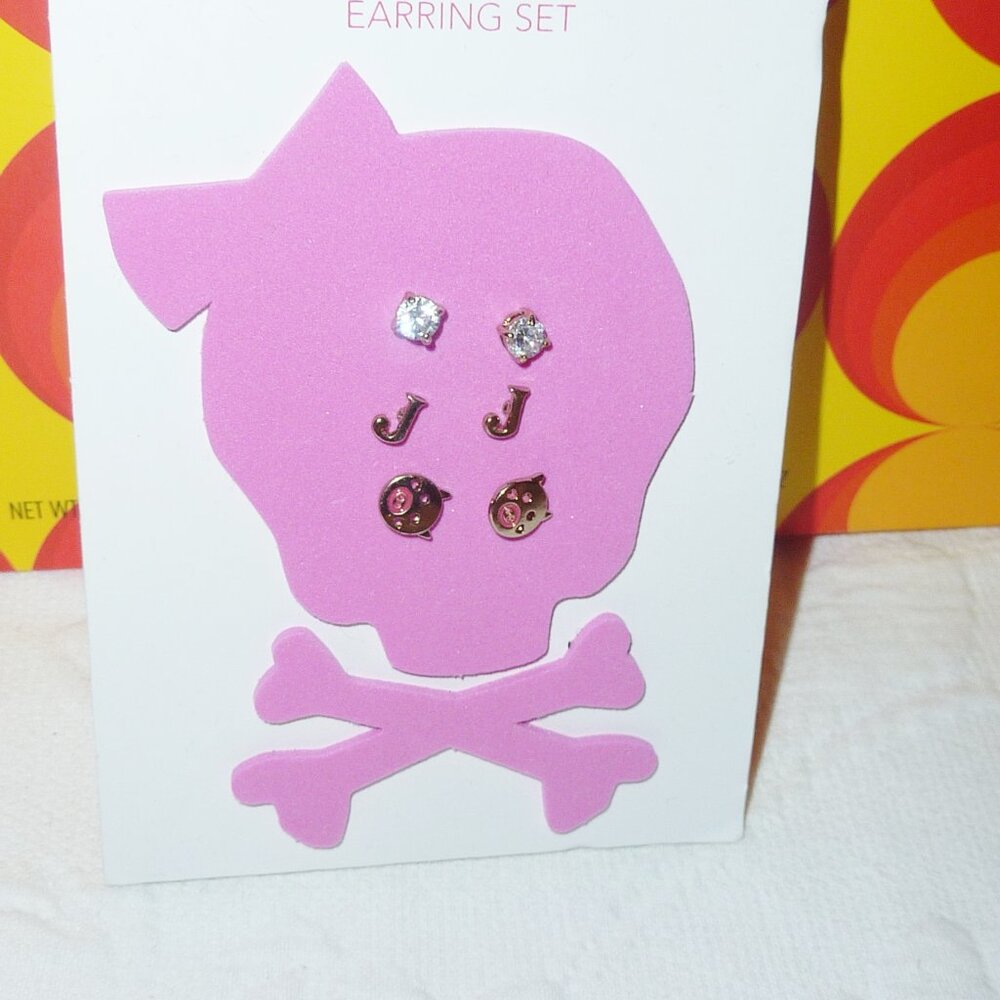 NWT Betsey Johnson 3 Pair of Stud Style Earrings